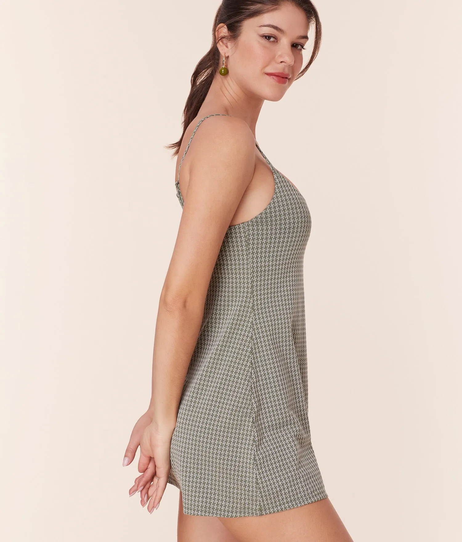 The Amalfi Swim Dress - Houndstooth - Seagrass - Classic sold by Andie product image thumbnail 5