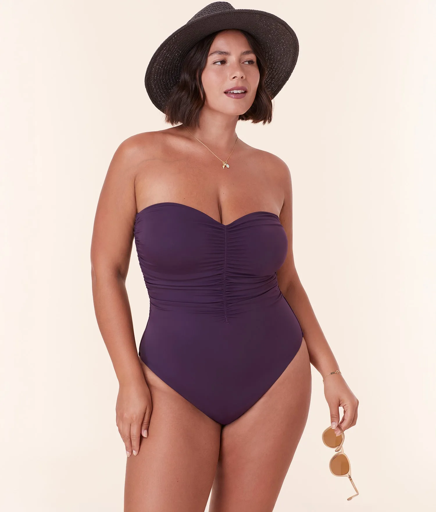 The Pana One Piece - Eco Nylon - Acai - Long Torso sold by Andie