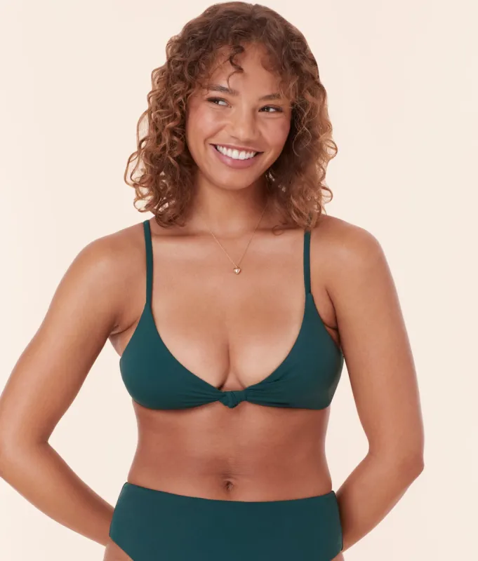 The Santorini Bikini Top - Eco Nylon - Cascade sold by Andie