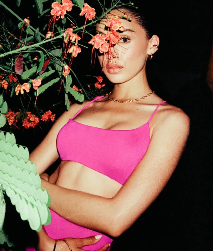 The Fiji Bikini Top - Eco Nylon - Magenta sold by Andie