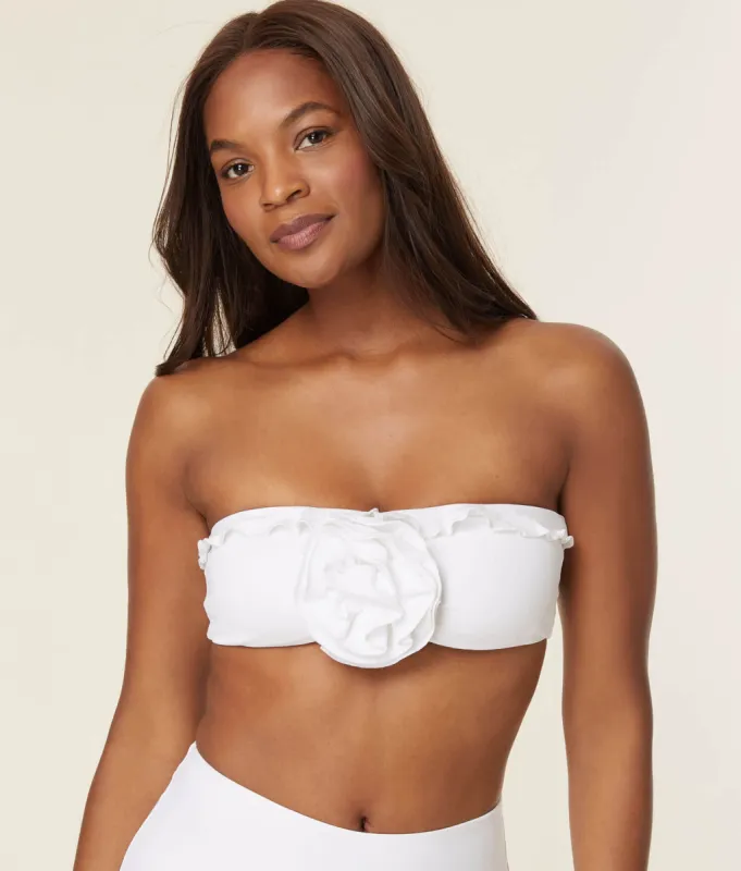 The Camilo Bikini Top - Luxe Flat - White sold by Andie