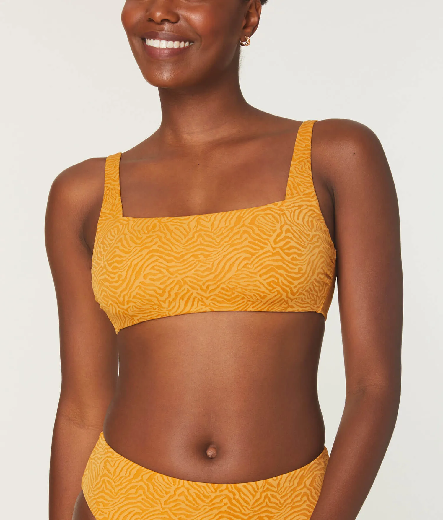 The Rye Bikini Top - Zebra Jacquard - Topaz sold by Andie