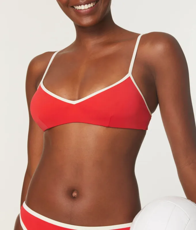 The Bells Bikini Top - Eco Nylon - Poppy made by Andie