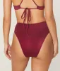 The 90s High Waist Bikini Bottom - Gloss - Sangria sold by Andie