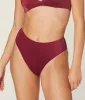 The 90s High Waist Bikini Bottom - Gloss - Sangria sold by Andie