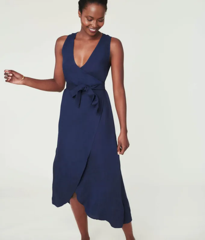 The Armona Dress - Linen - Midnight (Archive) sold by Andie