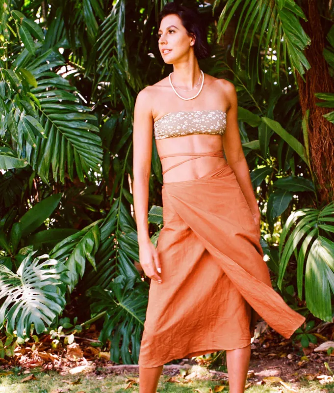 The Tavira Skirt  - Linen - Auburn (Archive) sold by Andie