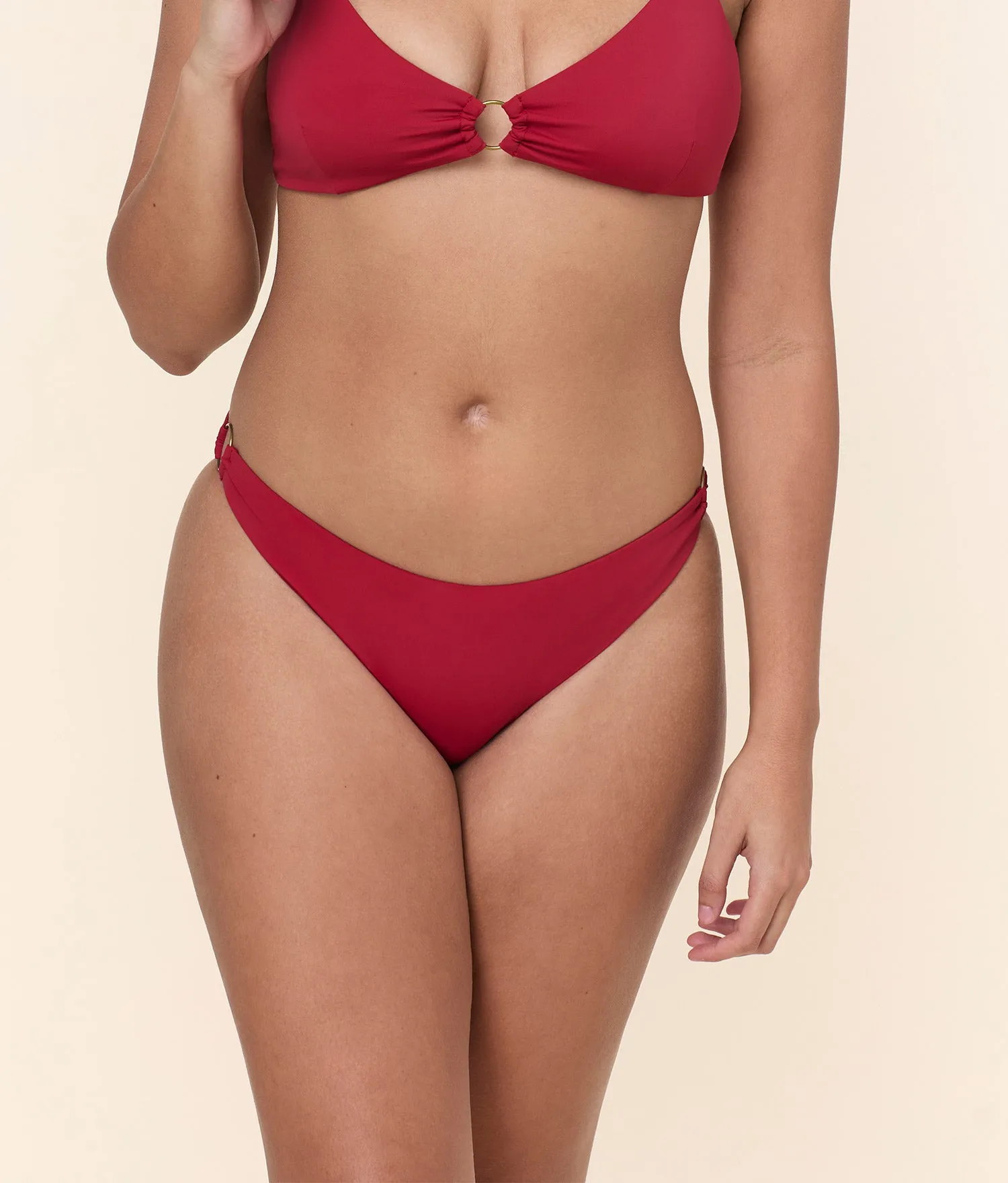 The Bonita Bikini Bottom - Eco Nylon - Garnet sold by Andie