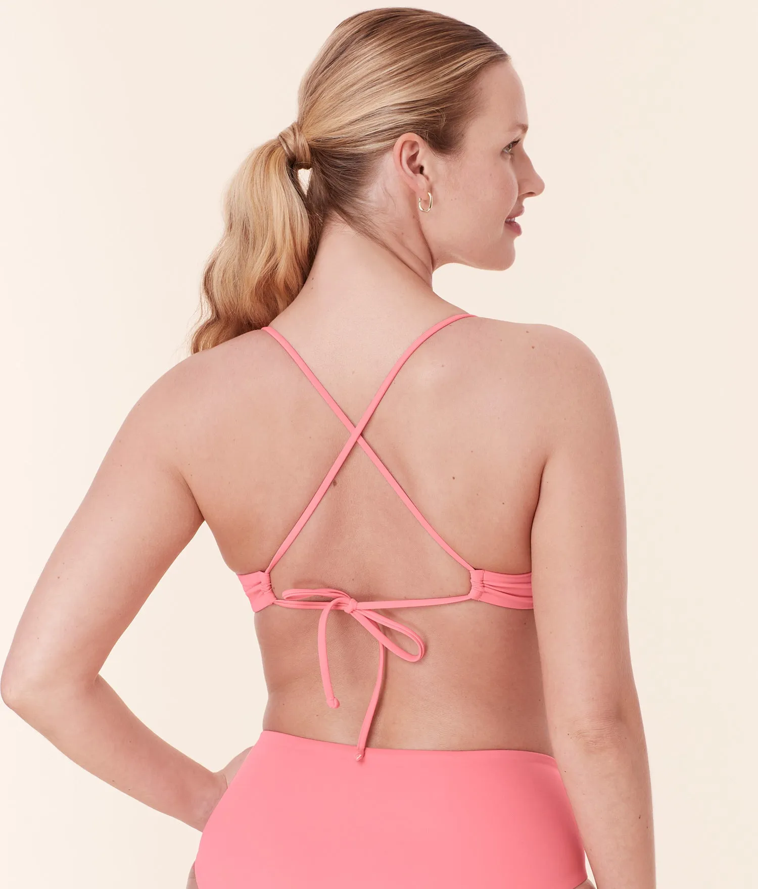 The Elwood Bikini Top - Eco Nylon - Petal sold by Andie product image thumbnail 2