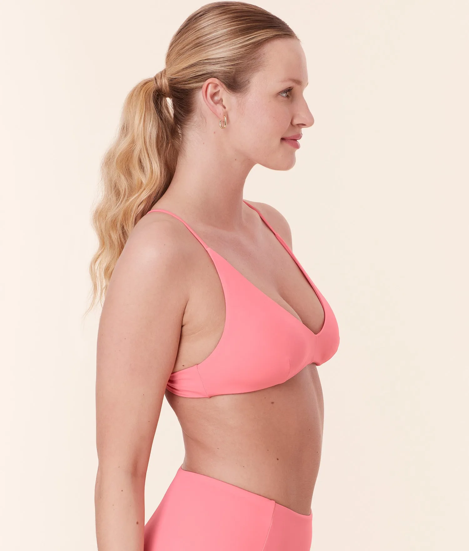 The Elwood Bikini Top - Eco Nylon - Petal sold by Andie product image thumbnail 3
