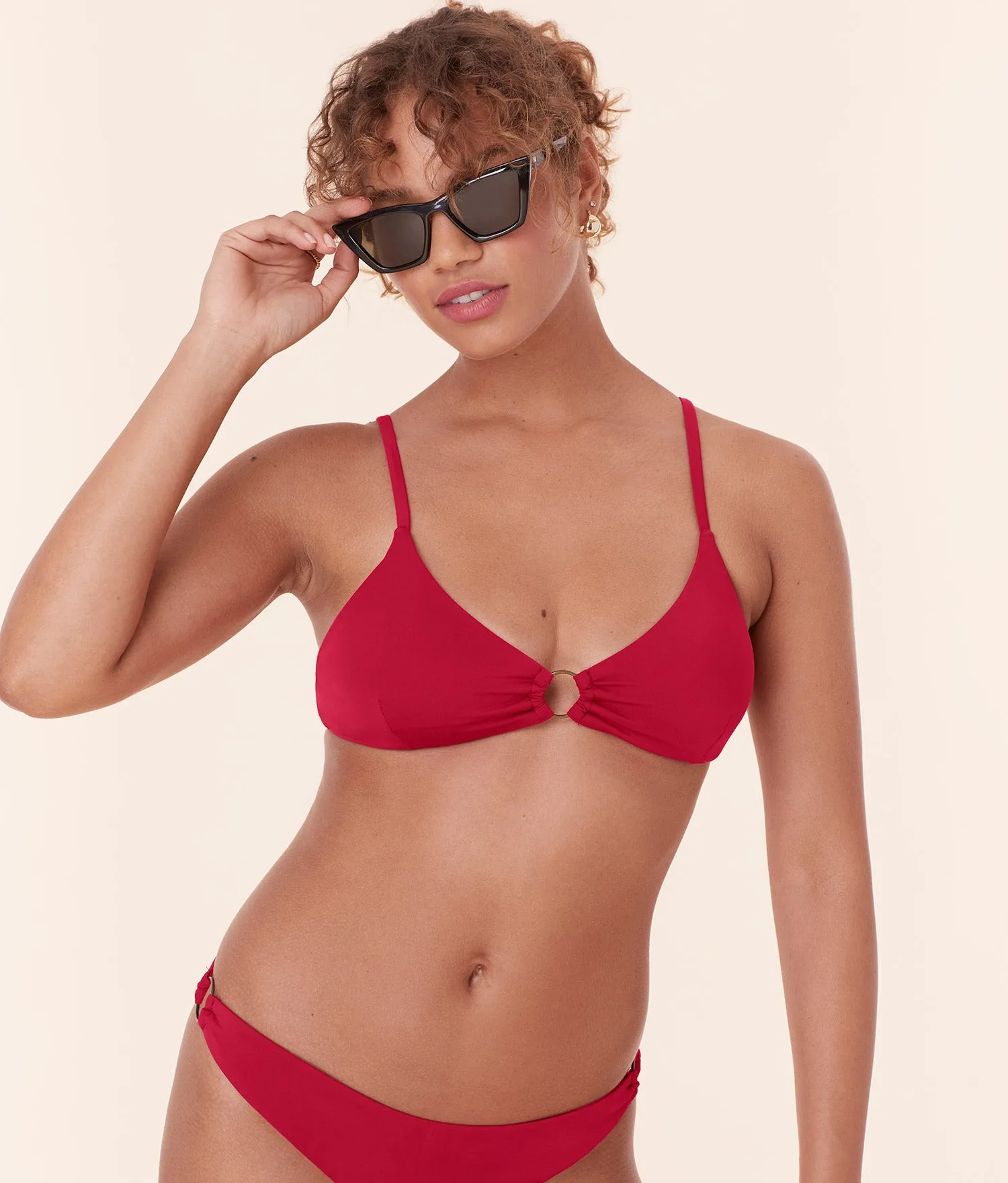 The Bonita Bikini Top - Eco Nylon - Garnet sold by Andie