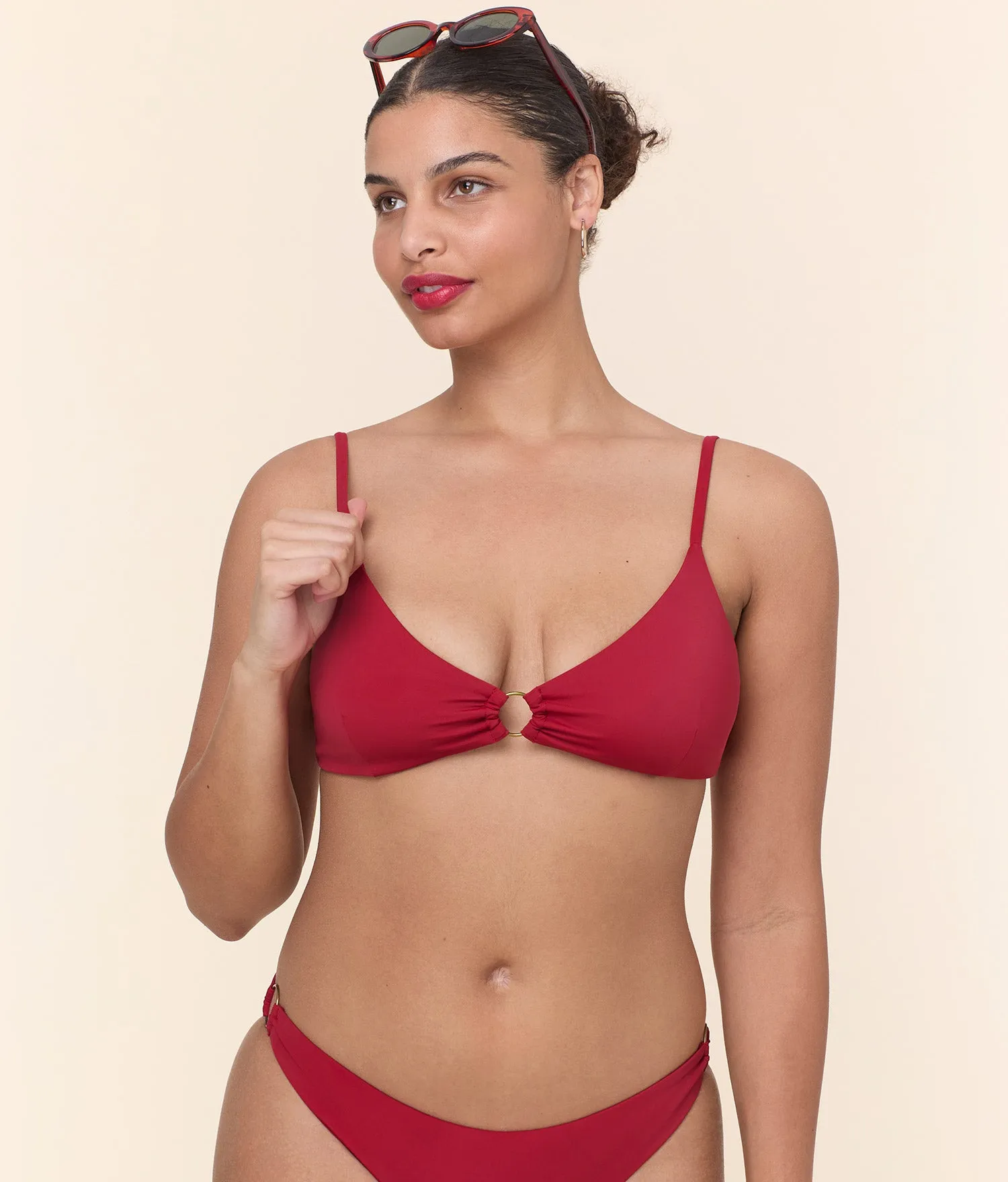 The Bonita Bikini Top - Eco Nylon - Garnet sold by Andie product image thumbnail 5