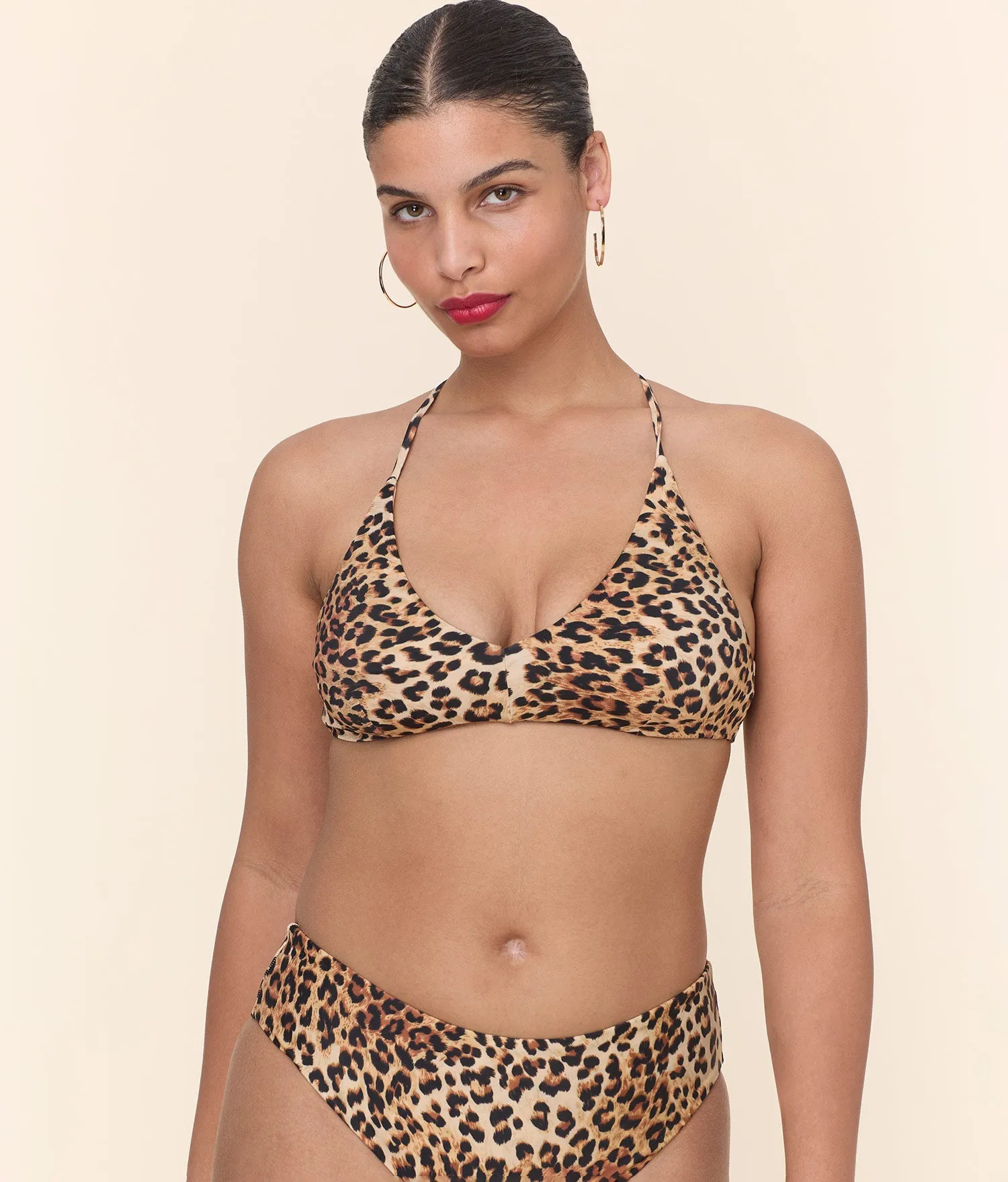 The Elwood Bikini Top - Eco Nylon - Leopard sold by Andie product image thumbnail 4