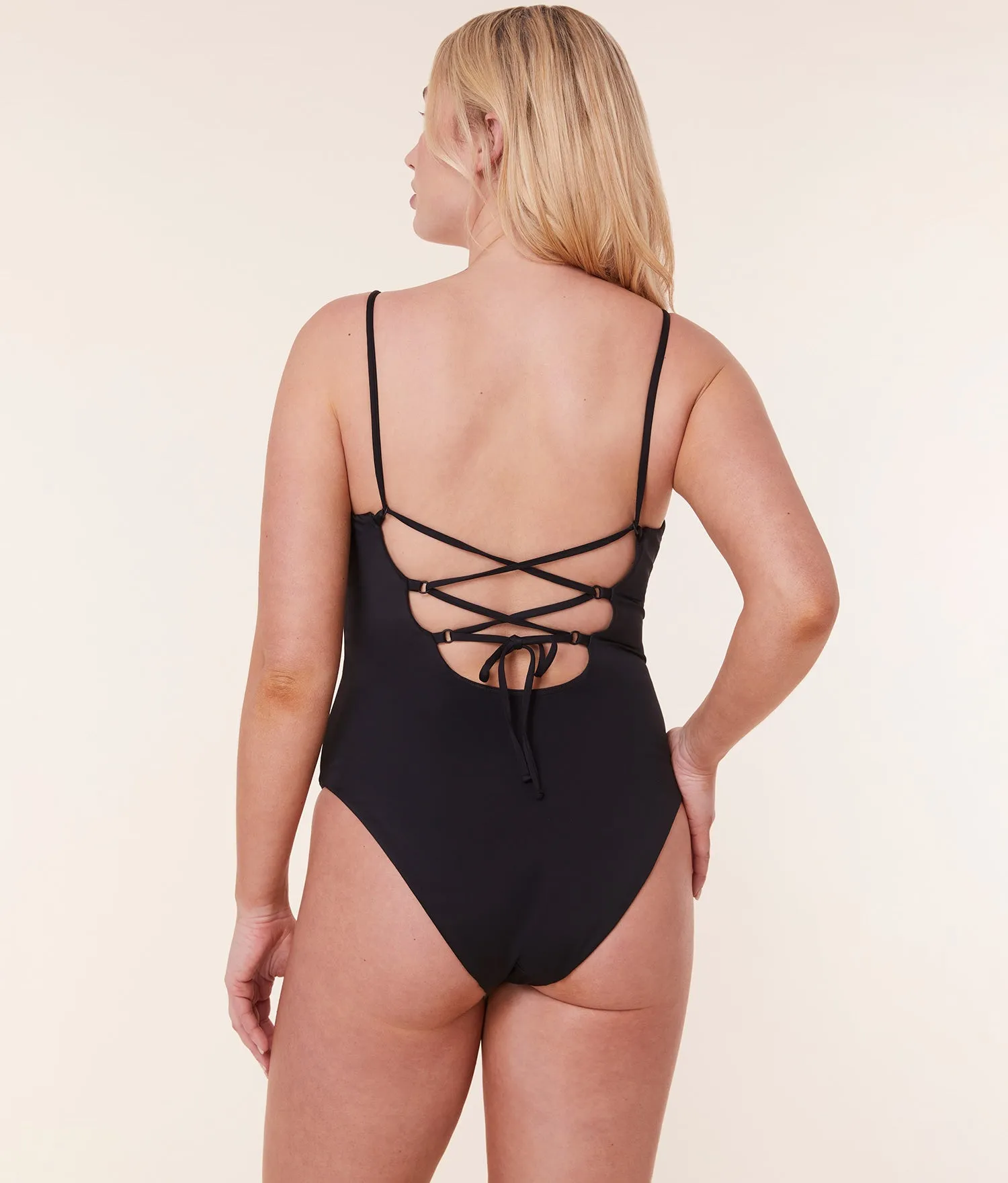 The Cabarete One Piece - Eco Nylon - Black - Long Torso sold by Andie product image thumbnail 2