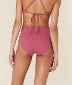 The Wide Band High Waisted Bottom - Eco Nylon - Mulberry sold by Andie