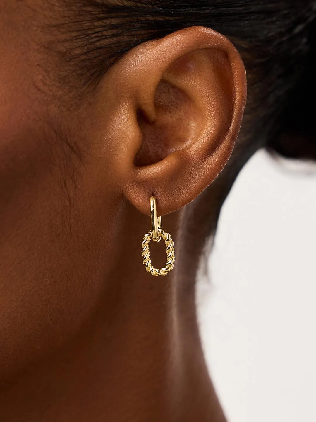 Ash Double Mini Gold Drop Earrings sold by Andie product image thumbnail 3