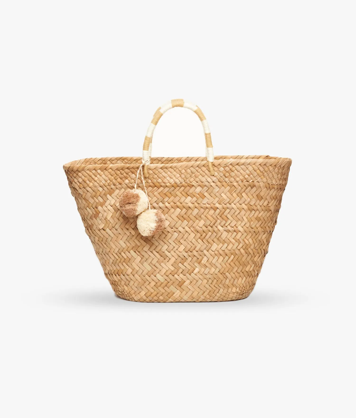 Oversized St Tropez Pom Pom Tote - Natural - Kayu sold by Andie