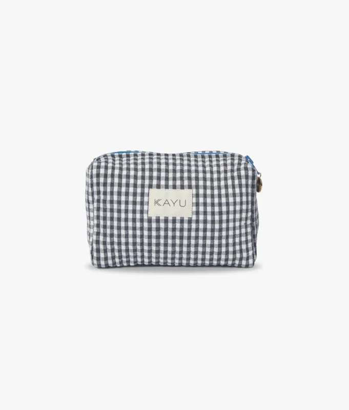 Mini Elsie Travel Case Zip Pouch Bag (Black Gingham) sold by Andie