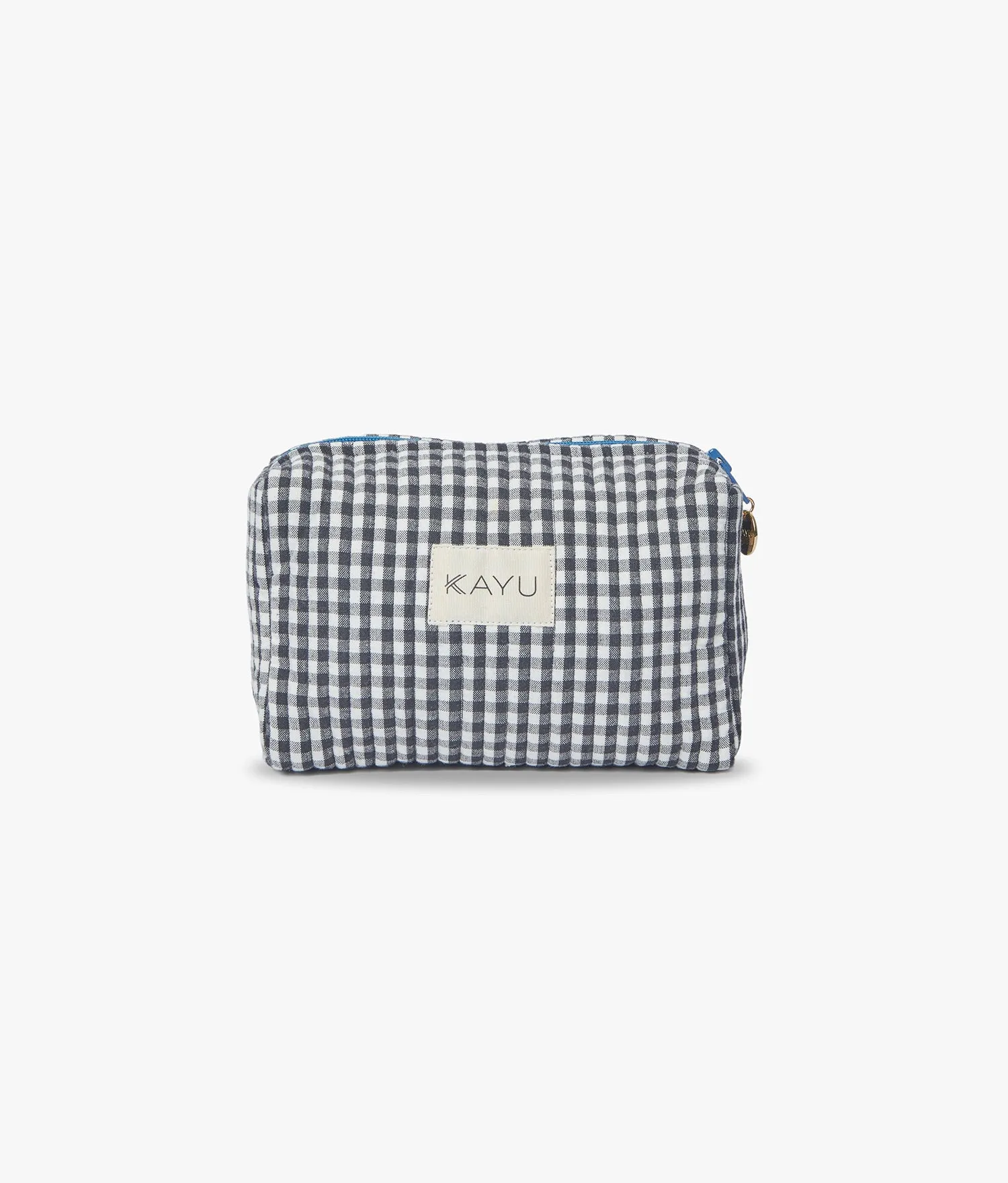 Mini Elsie Travel Case Zip Pouch Bag (Black Gingham) sold by Andie