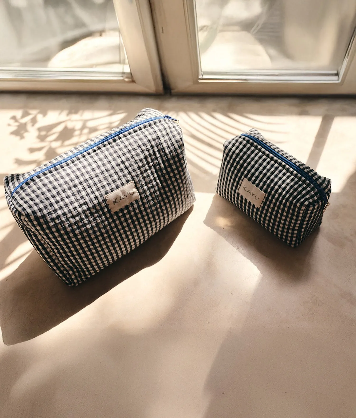 Mini Elsie Travel Case Zip Pouch Bag (Black Gingham) sold by Andie product image thumbnail 4