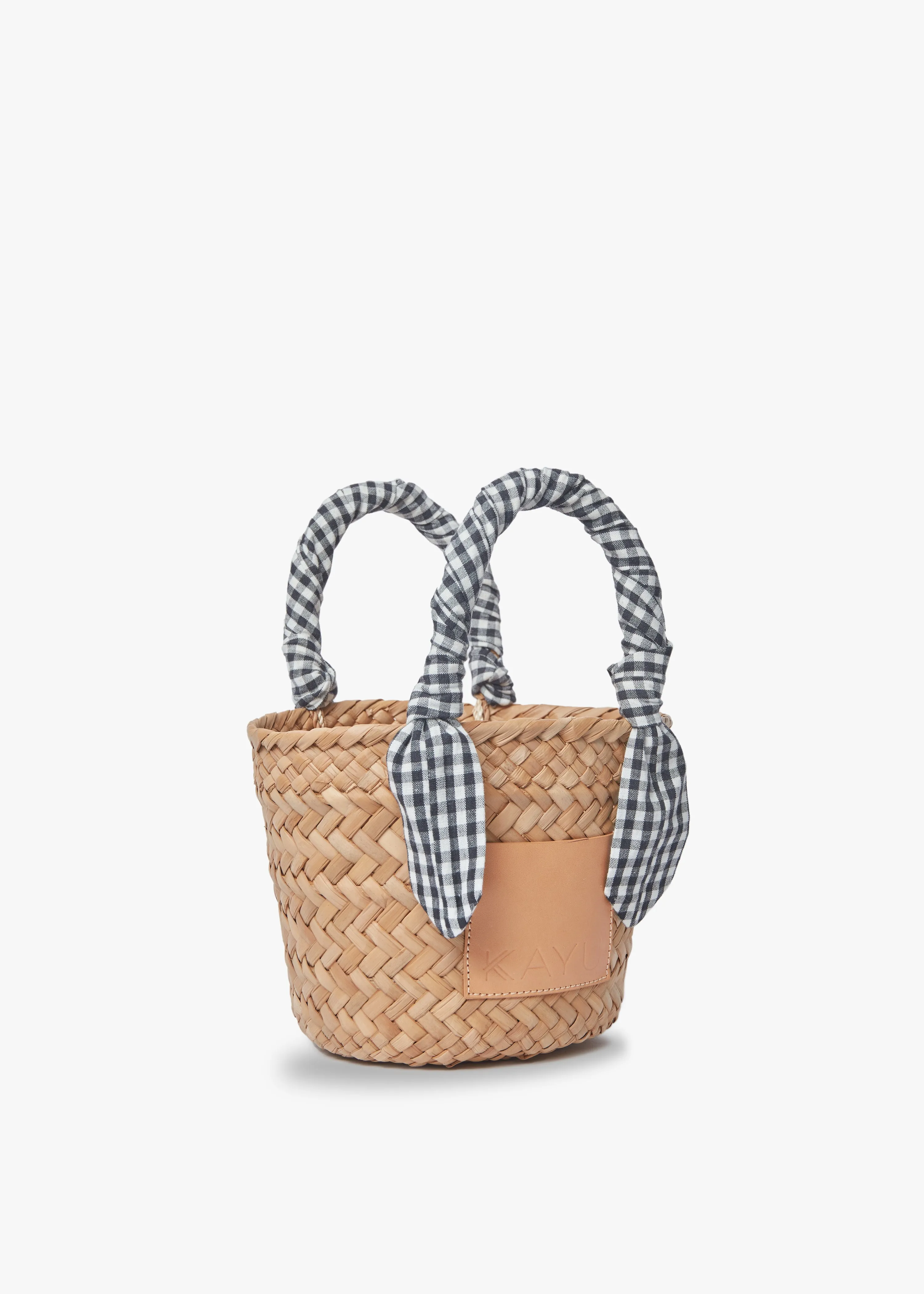 Mini Marlow Straw Scarf Tote Bag - Black Gingham - Kayu sold by Andie product image thumbnail 3