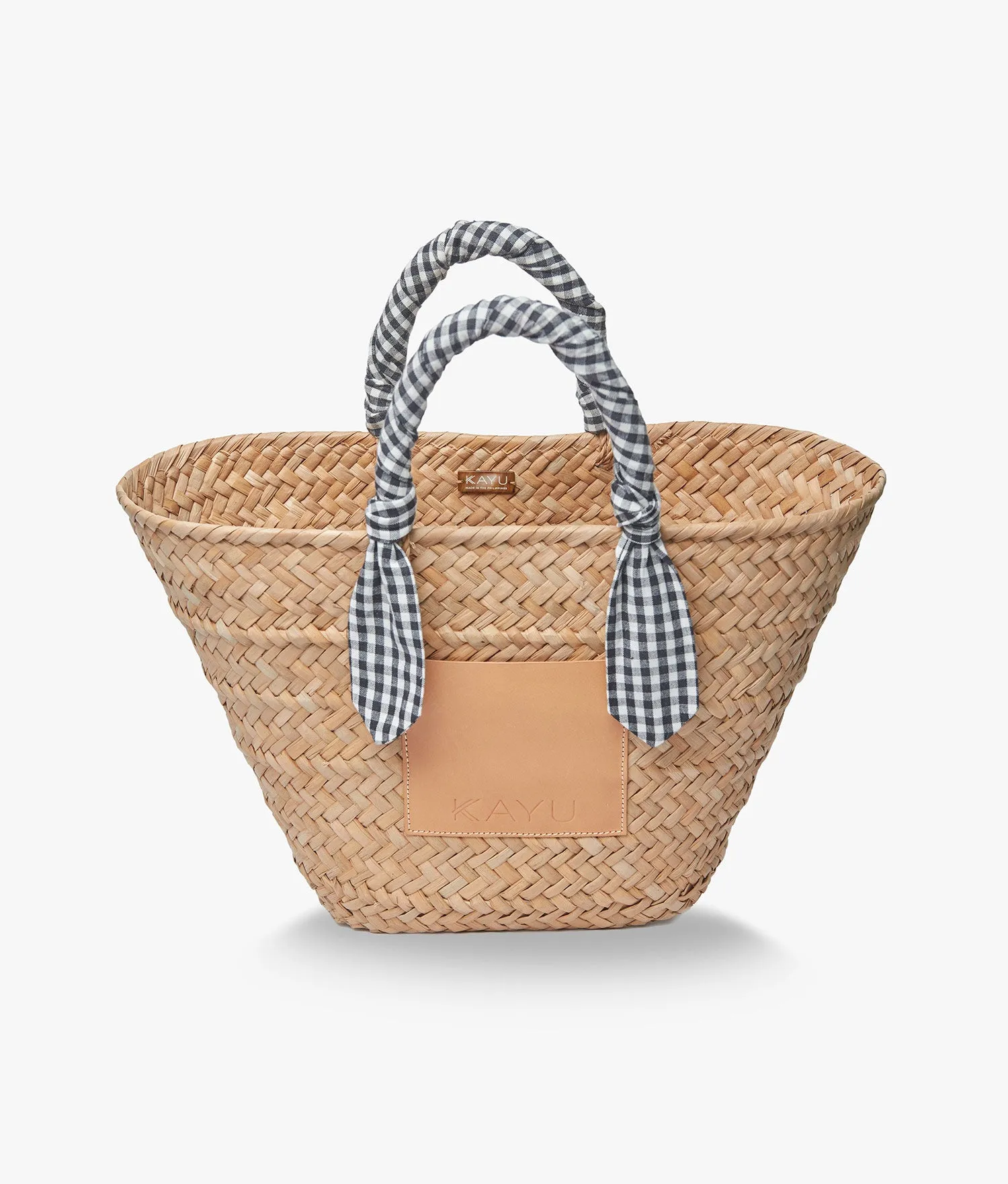 Marlow Straw Scarf Tote Bag - Black Gingham - Kayu sold by Andie product image thumbnail 4