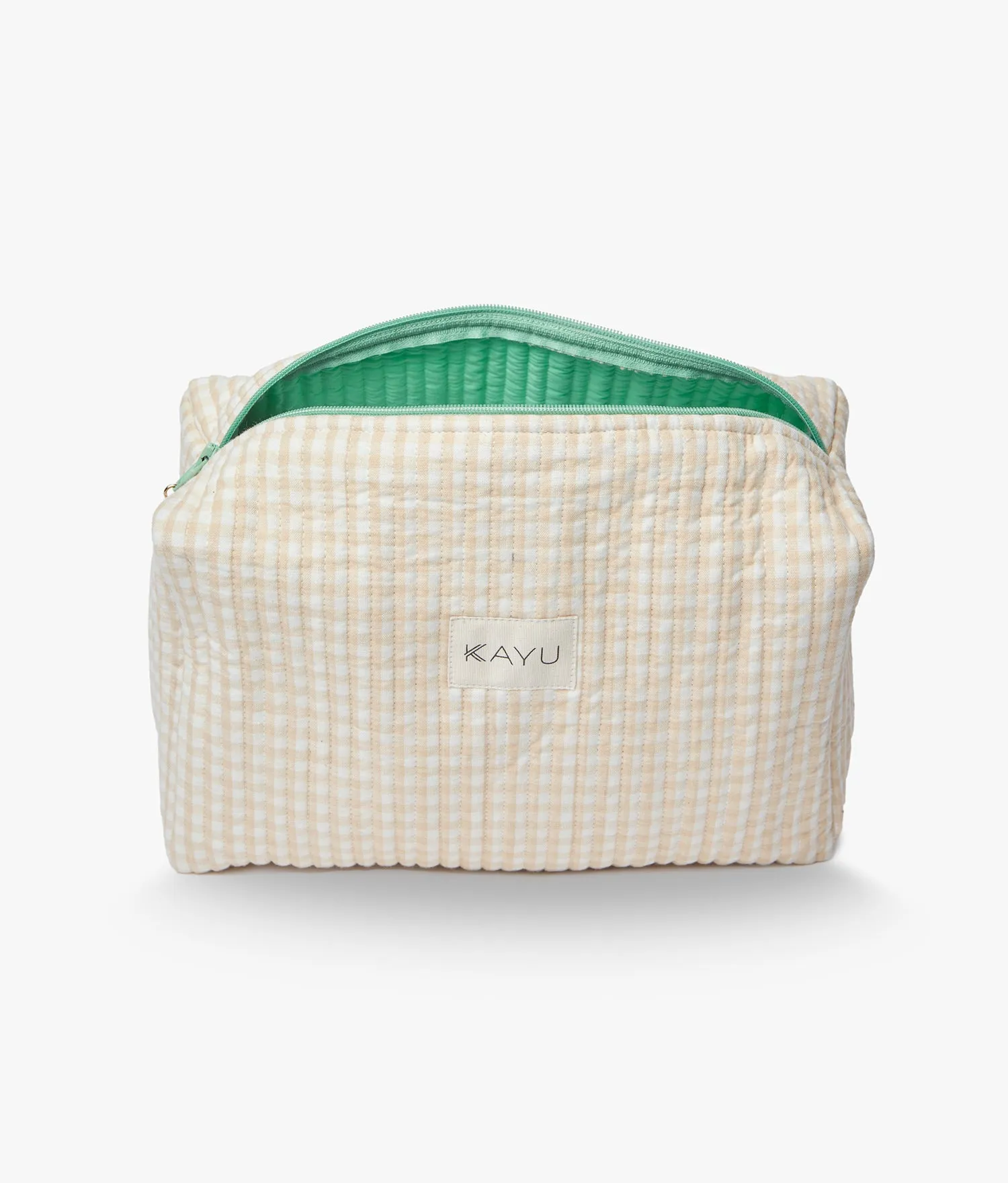Elsie Travel Case Zip Pouch Bag (Beige Gingham) sold by Andie product image thumbnail 2