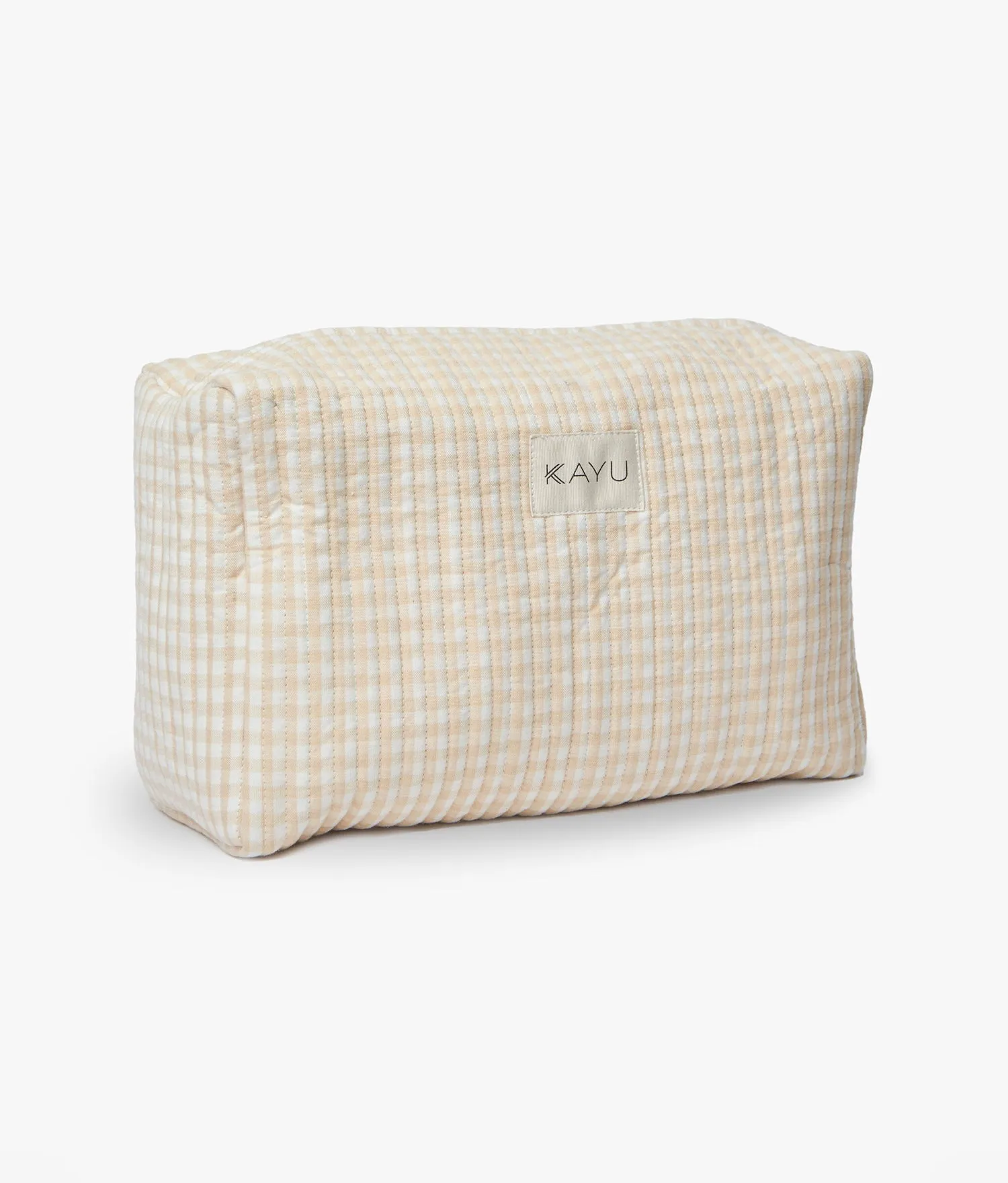 Elsie Travel Case Zip Pouch Bag (Beige Gingham) sold by Andie product image thumbnail 3