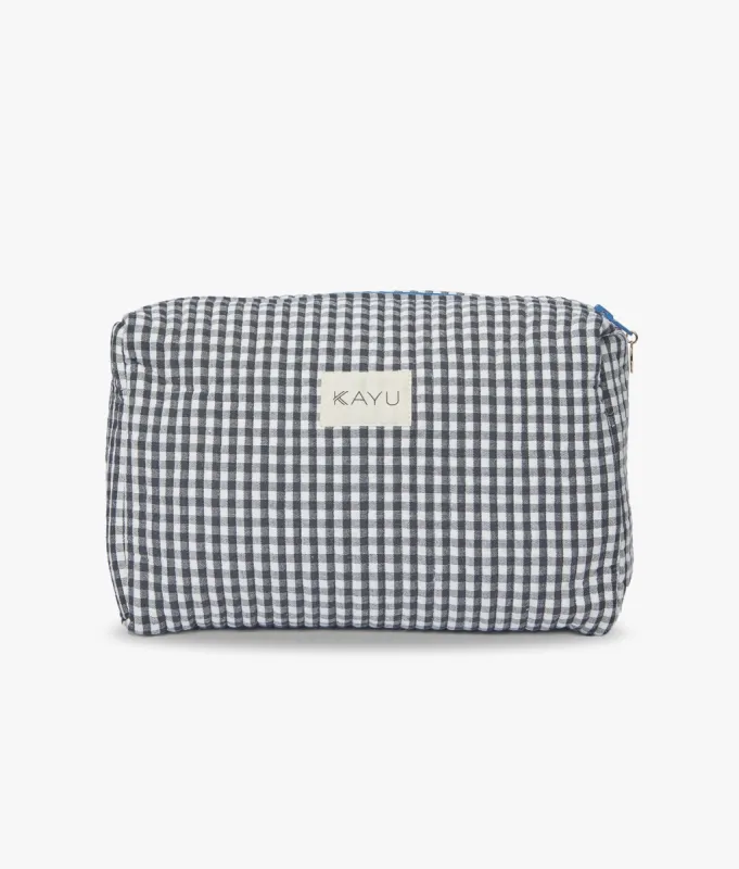 Elsie Travel Case Zip Pouch Bag (Black Gingham) sold by Andie