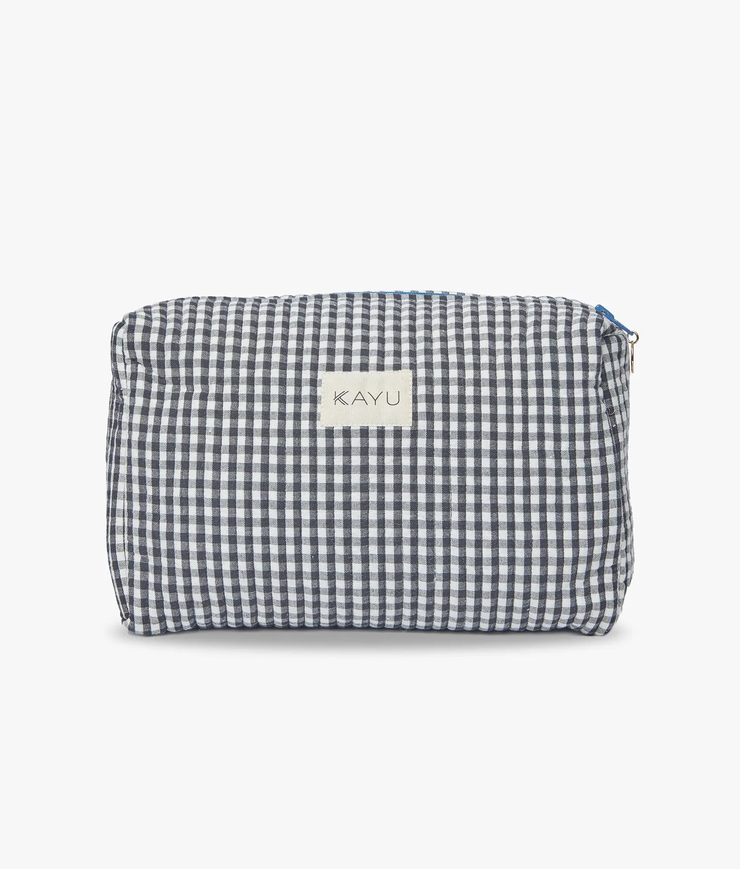Elsie Travel Case Zip Pouch Bag (Black Gingham) sold by Andie