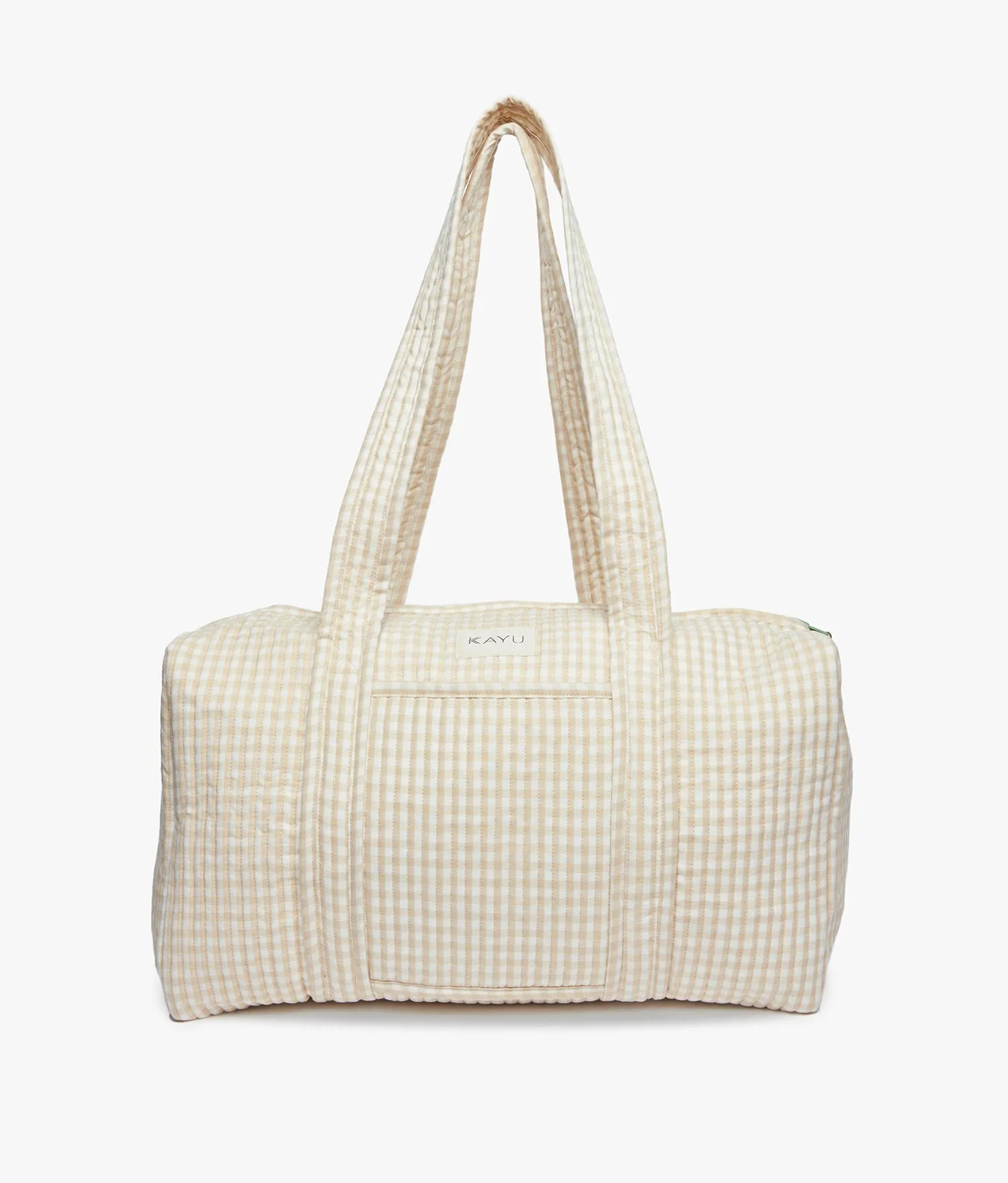 Daphne Travel Weekender Zip Tote Bag (Beige Gingham) sold by Andie