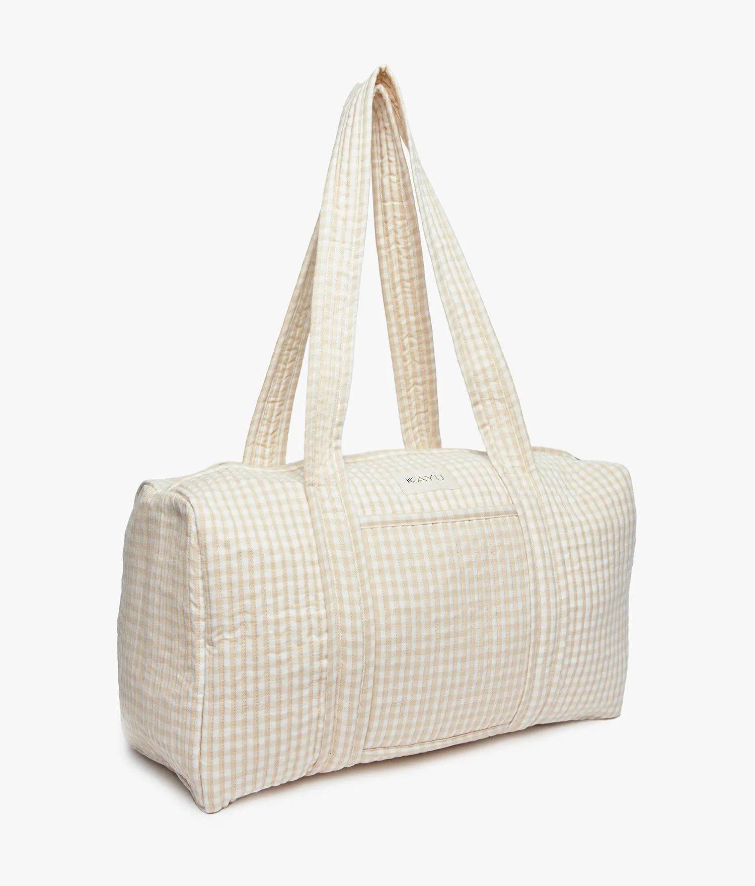 Daphne Travel Weekender Zip Tote Bag (Beige Gingham) sold by Andie product image thumbnail 3