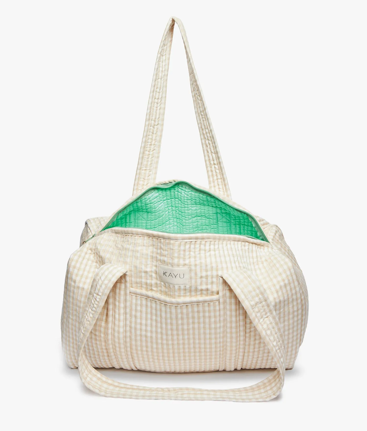 Daphne Travel Weekender Zip Tote Bag (Beige Gingham) sold by Andie product image thumbnail 2