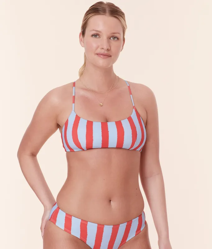 The Fiji Bikini Top - Eco Nylon - Candy Stripe sold by Andie