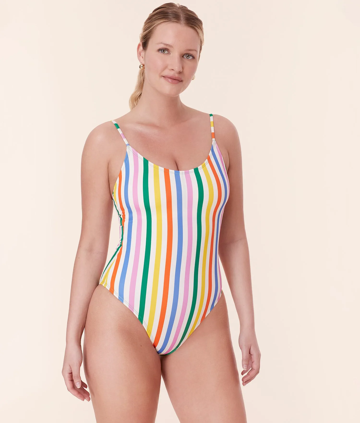 The Amalfi One Piece - Eco Nylon - Rainbow Stripe - Classic sold by Andie