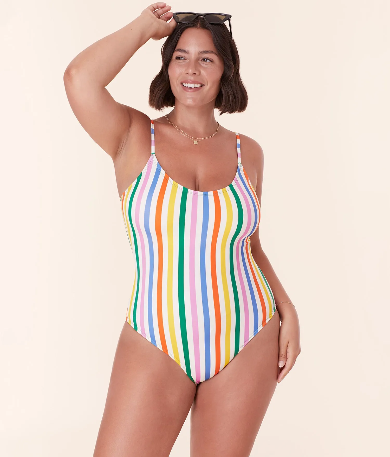 The Amalfi One Piece - Eco Nylon - Rainbow Stripe - Classic sold by Andie product image thumbnail 5
