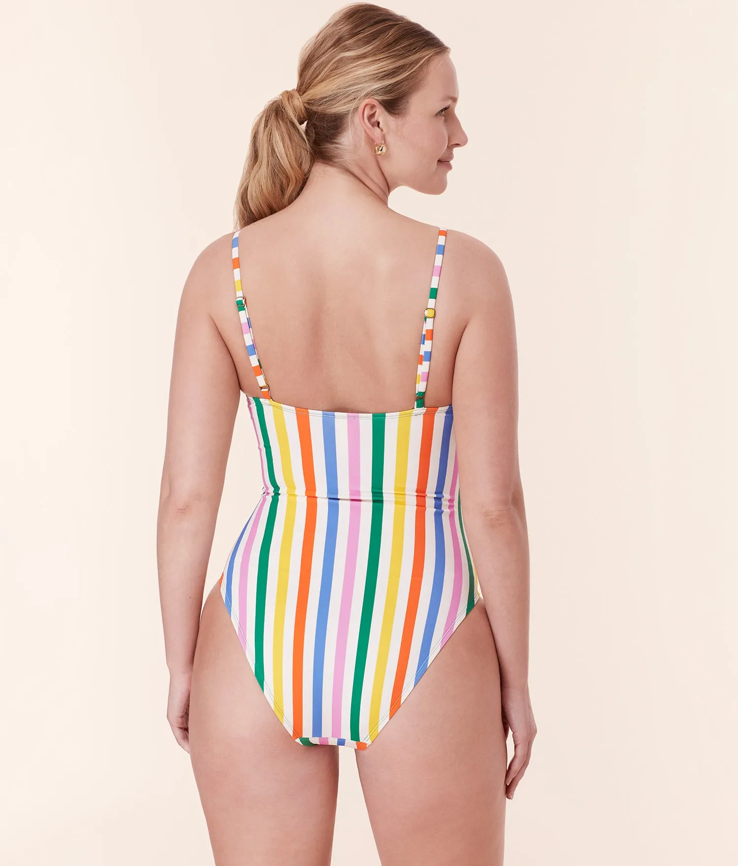 The Amalfi One Piece - Eco Nylon - Rainbow Stripe - Classic sold by Andie product image thumbnail 2