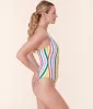 The Amalfi One Piece - Eco Nylon - Rainbow Stripe - Classic sold by Andie