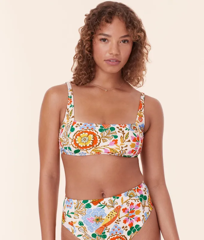 The Havana Bikini Top - Eco Nylon - Bird Floral sold by Andie