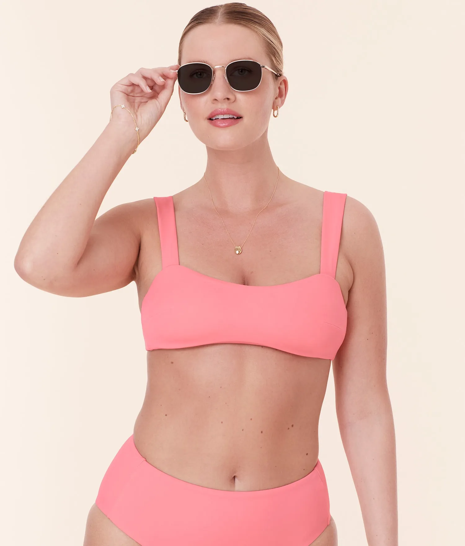 The Kalama Bikini Top - Eco Nylon - Petal sold by Andie