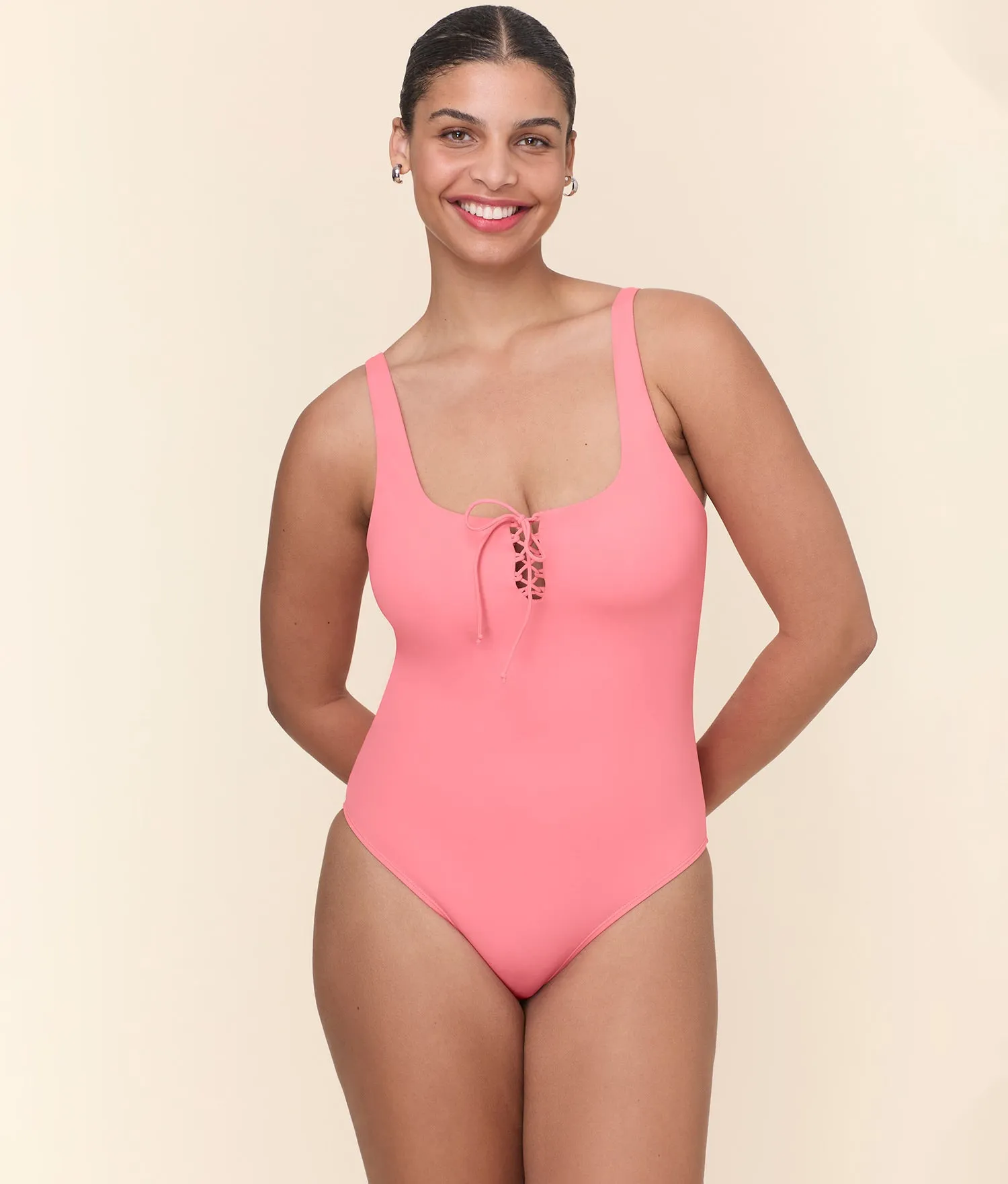 The Macao One Piece - Eco Nylon - Petal - Long Torso sold by Andie