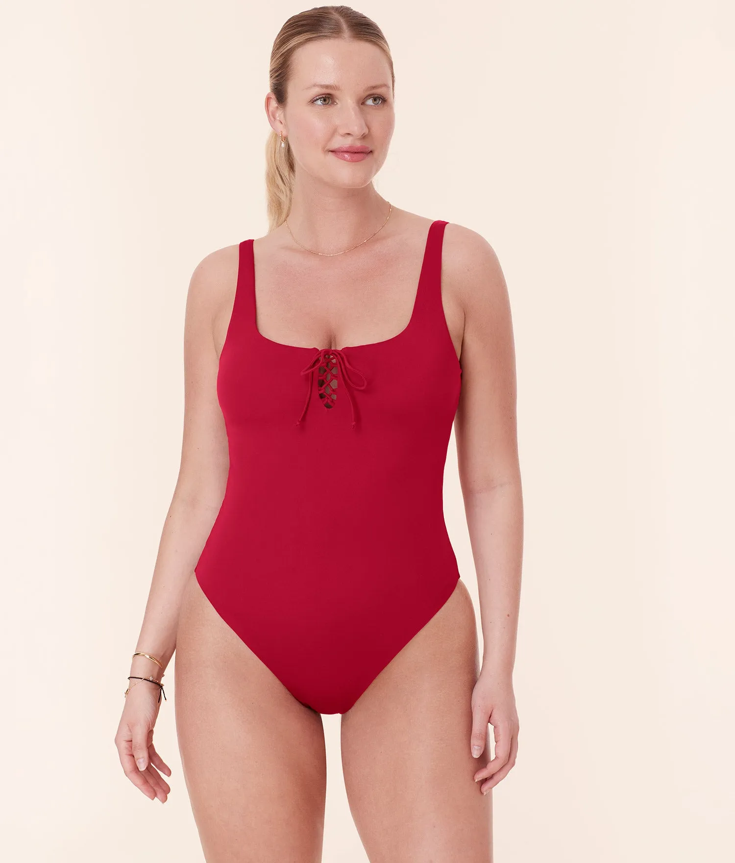 The Macao One Piece - Eco Nylon - Garnet - Classic sold by Andie