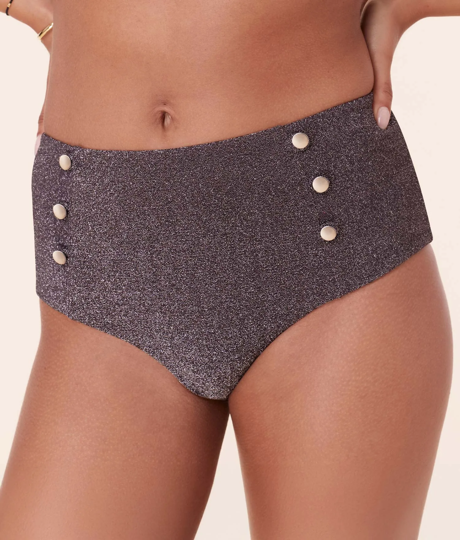 The Lipari Bikini Bottom - Glitter - Licorice sold by Andie product image thumbnail 3