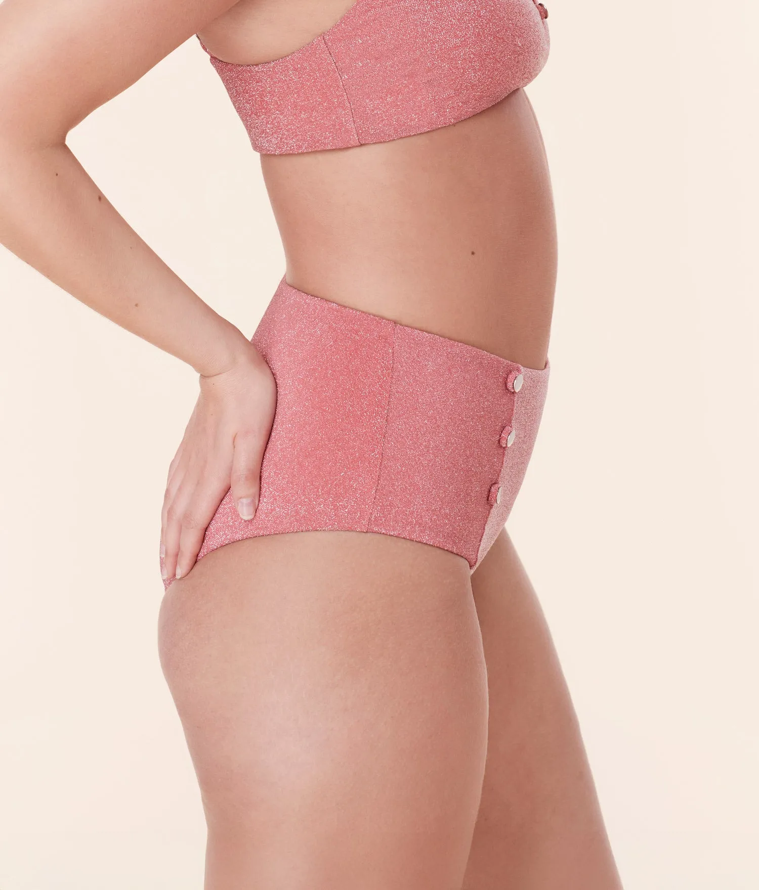 The Lipari Bikini Bottom - Glitter - Shell sold by Andie product image thumbnail 3