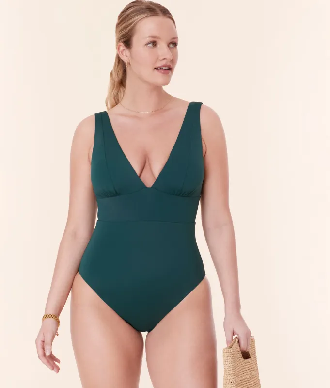 The Mykonos One Piece - Eco Nylon - Cascade - Long Torso sold by Andie