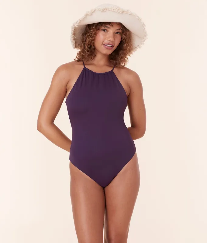 The Saidia One Piece - Eco Nylon - Acai - Long Torso sold by Andie