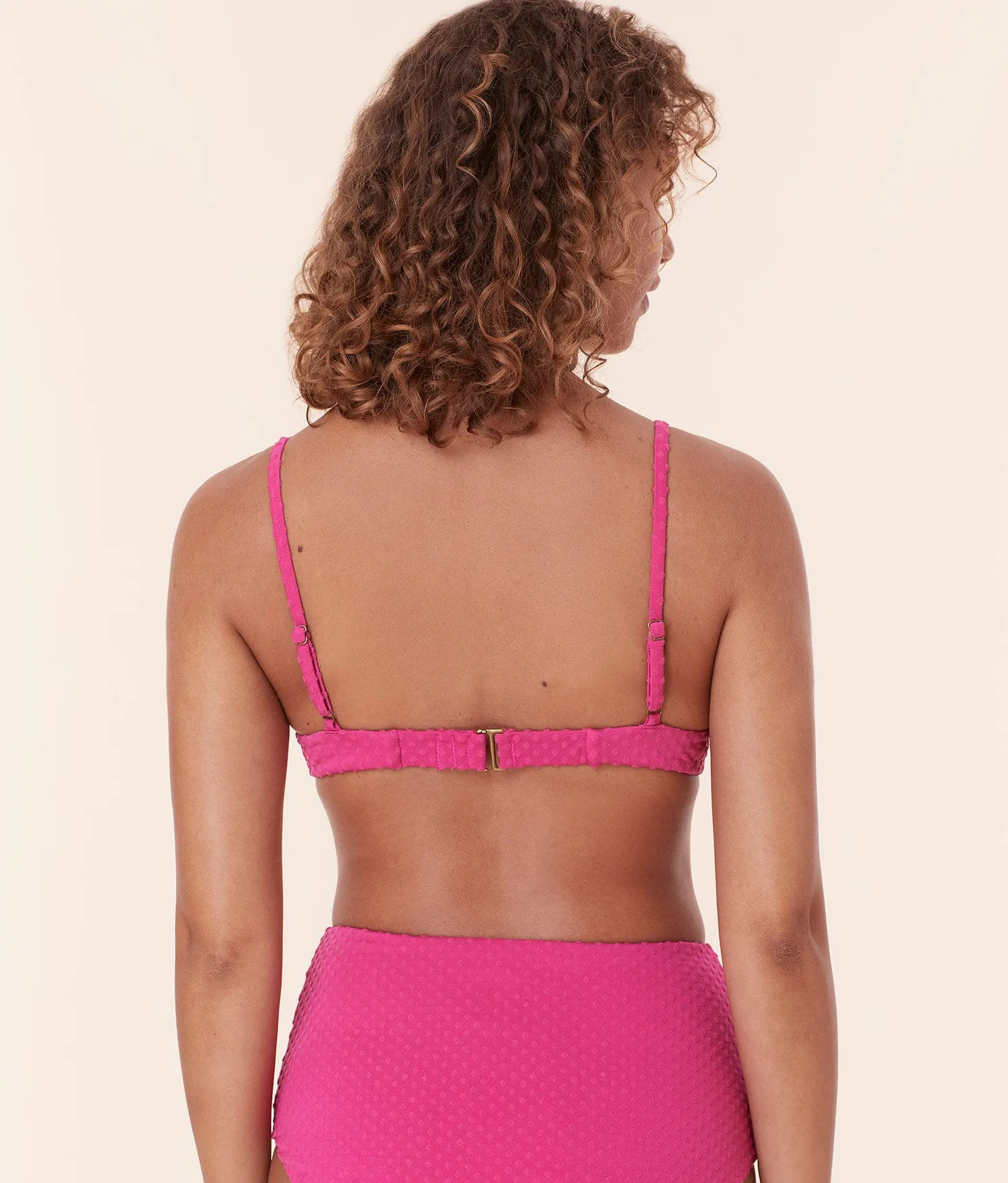 The Bermuda Bikini Top - Terry Dot - Cerise sold by Andie product image thumbnail 2