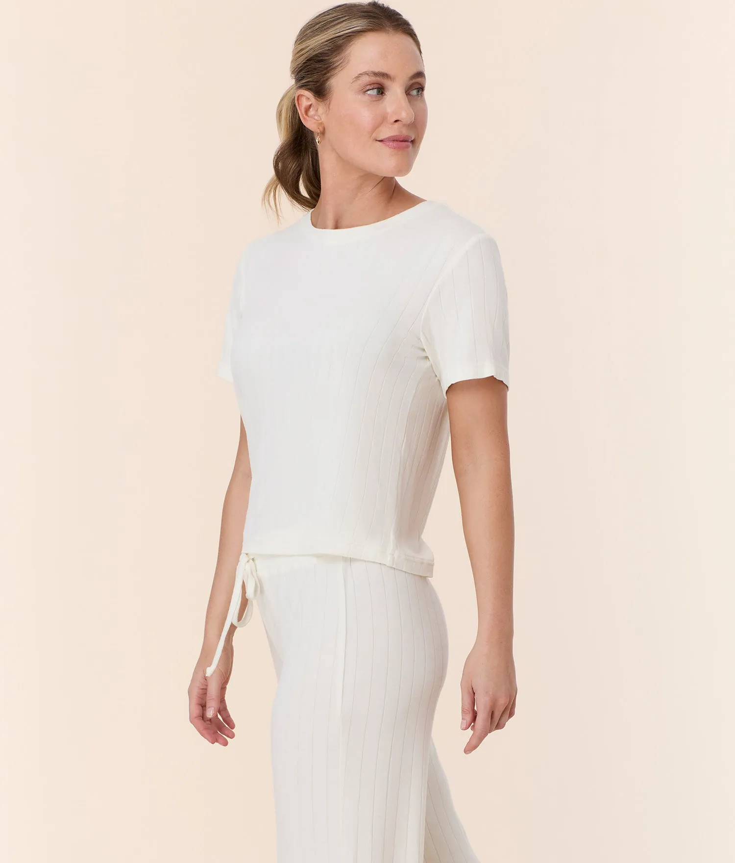 The Classic Tee - Wide Rib - Snow sold by Andie product image thumbnail 3