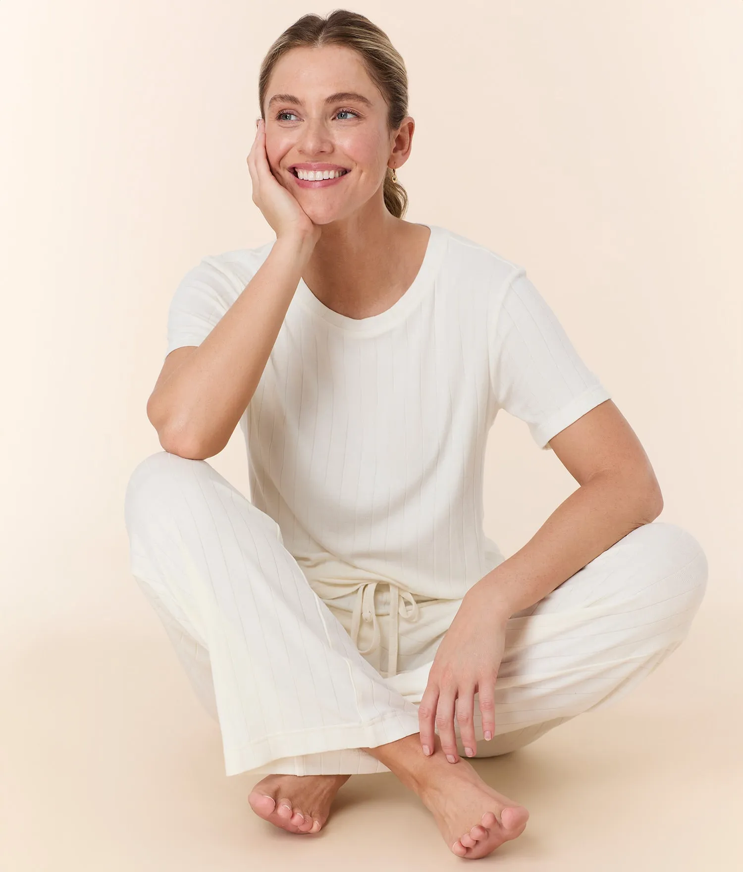 The Classic Tee - Wide Rib - Snow sold by Andie product image thumbnail 4