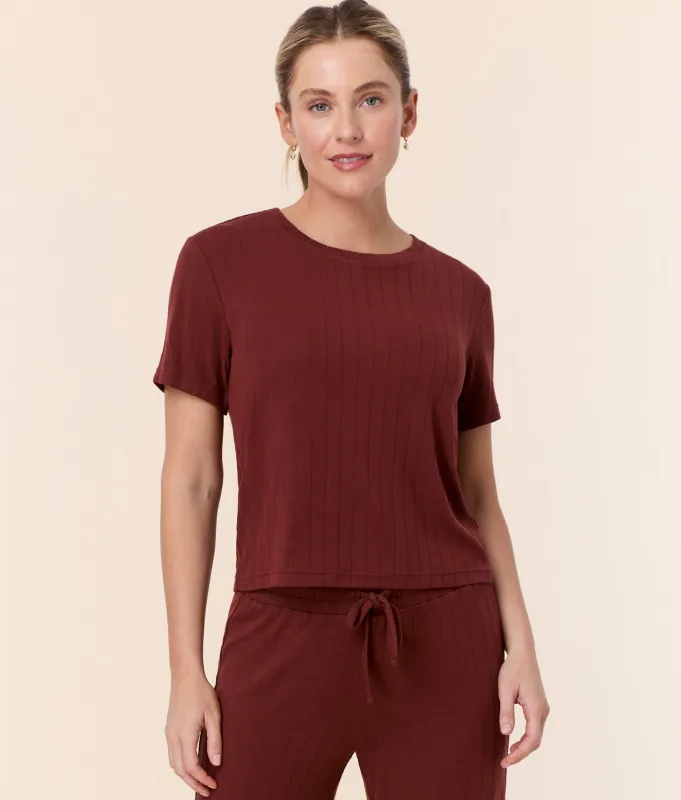 The Classic Tee - Wide Rib - Mahogany sold by Andie